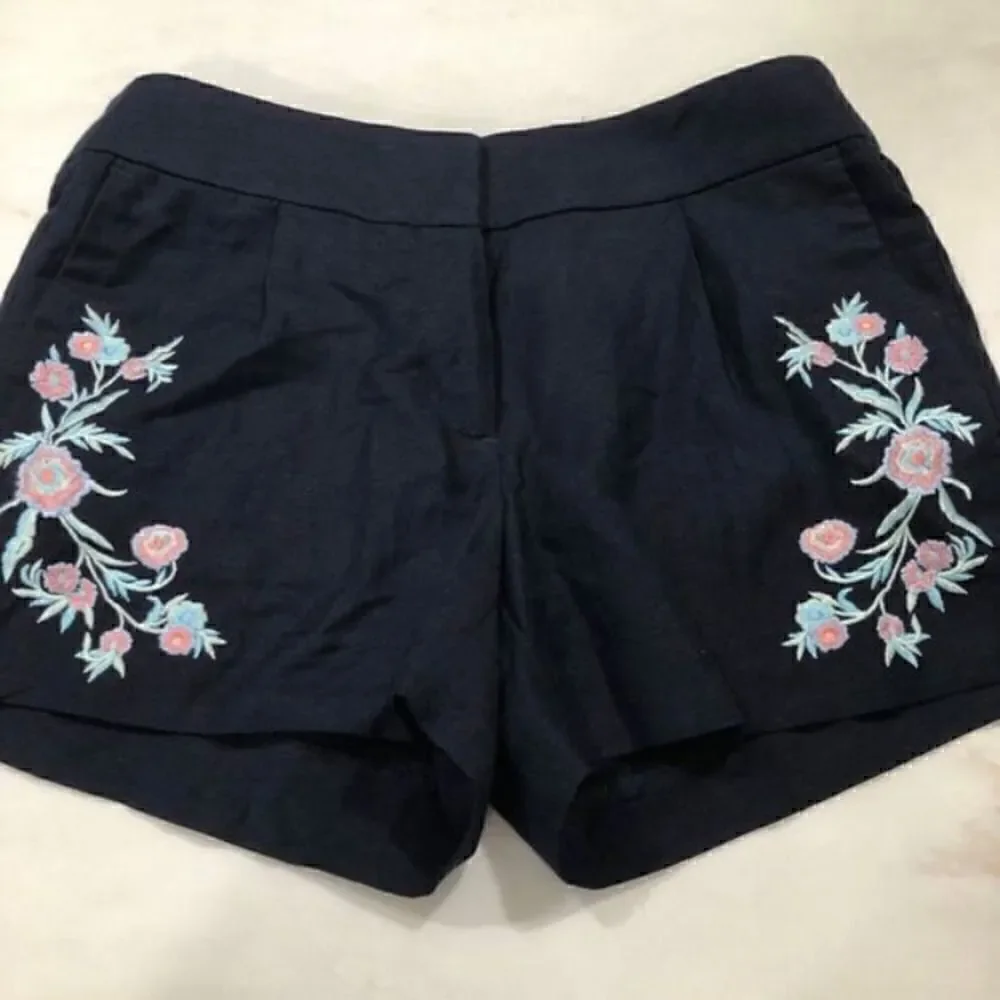 NWT LOFT Embroidered Shorts